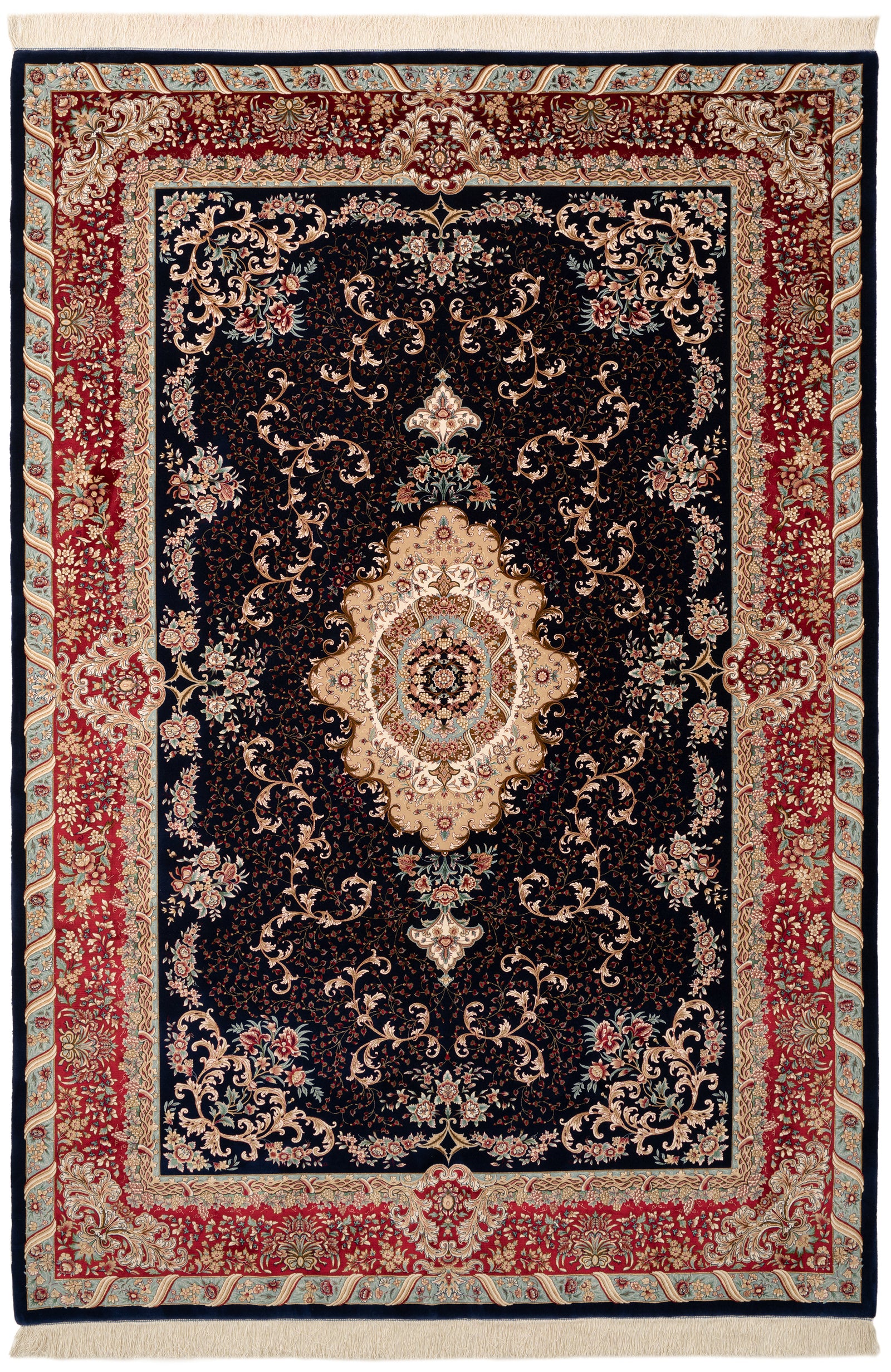 Rechteck Teppich Ghom Design in Dunkelblau von Hadorn™ - Lifestyle Image