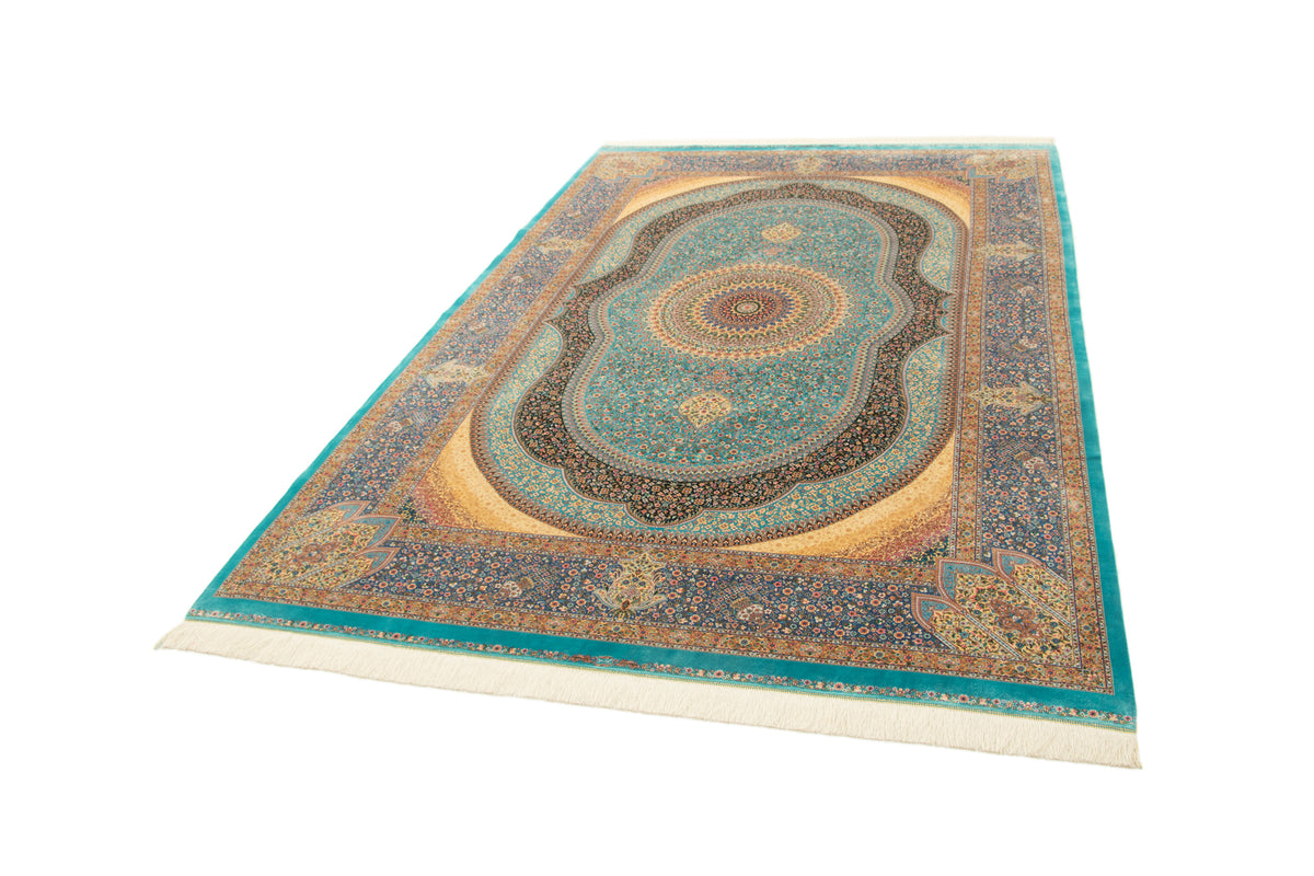 Rechteck Teppich Ghom Design in Türkis von Hadorn™ - Lifestyle Image