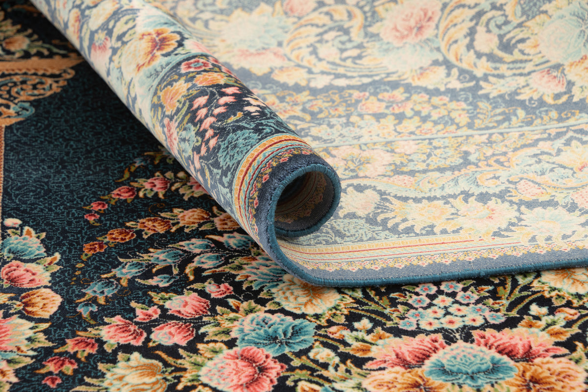 Rechteck Teppich Ghom Design in Dunkelblau von Hadorn™ - Lifestyle Image