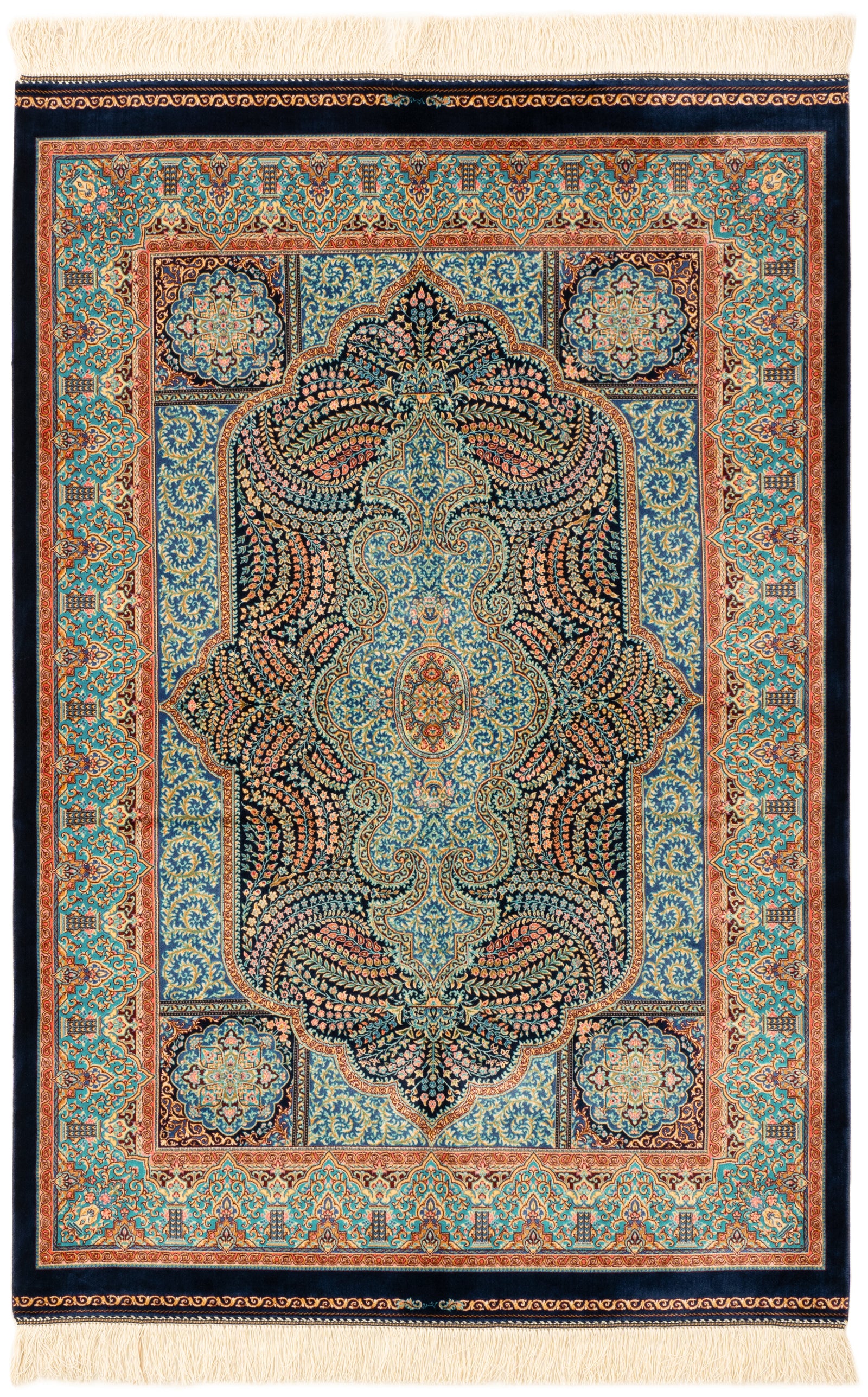 Rechteck Teppich Ghom Design in Blau von Hadorn™ - Lifestyle Image