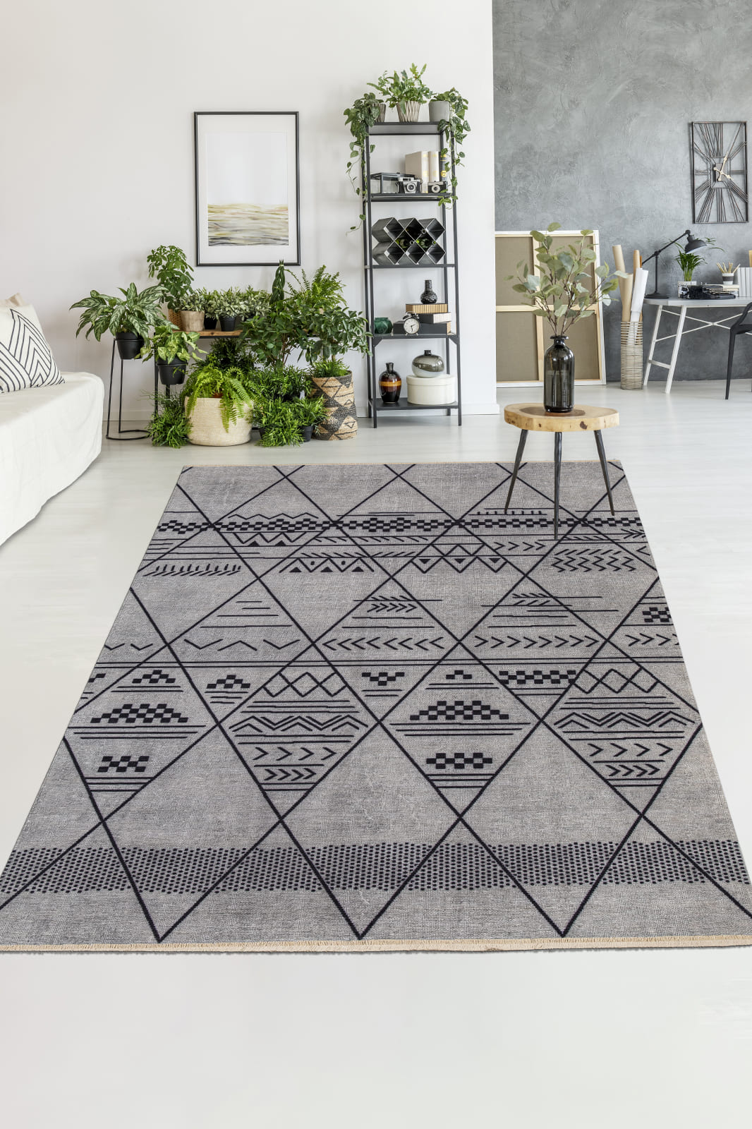 Rechteck Teppich Kriens Maya in Grau von Hadorn™ - Lifestyle Image