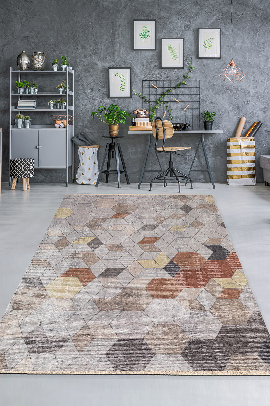 Rechteck Teppich Kriens Octa in Beige von Hadorn™ - Lifestyle Image