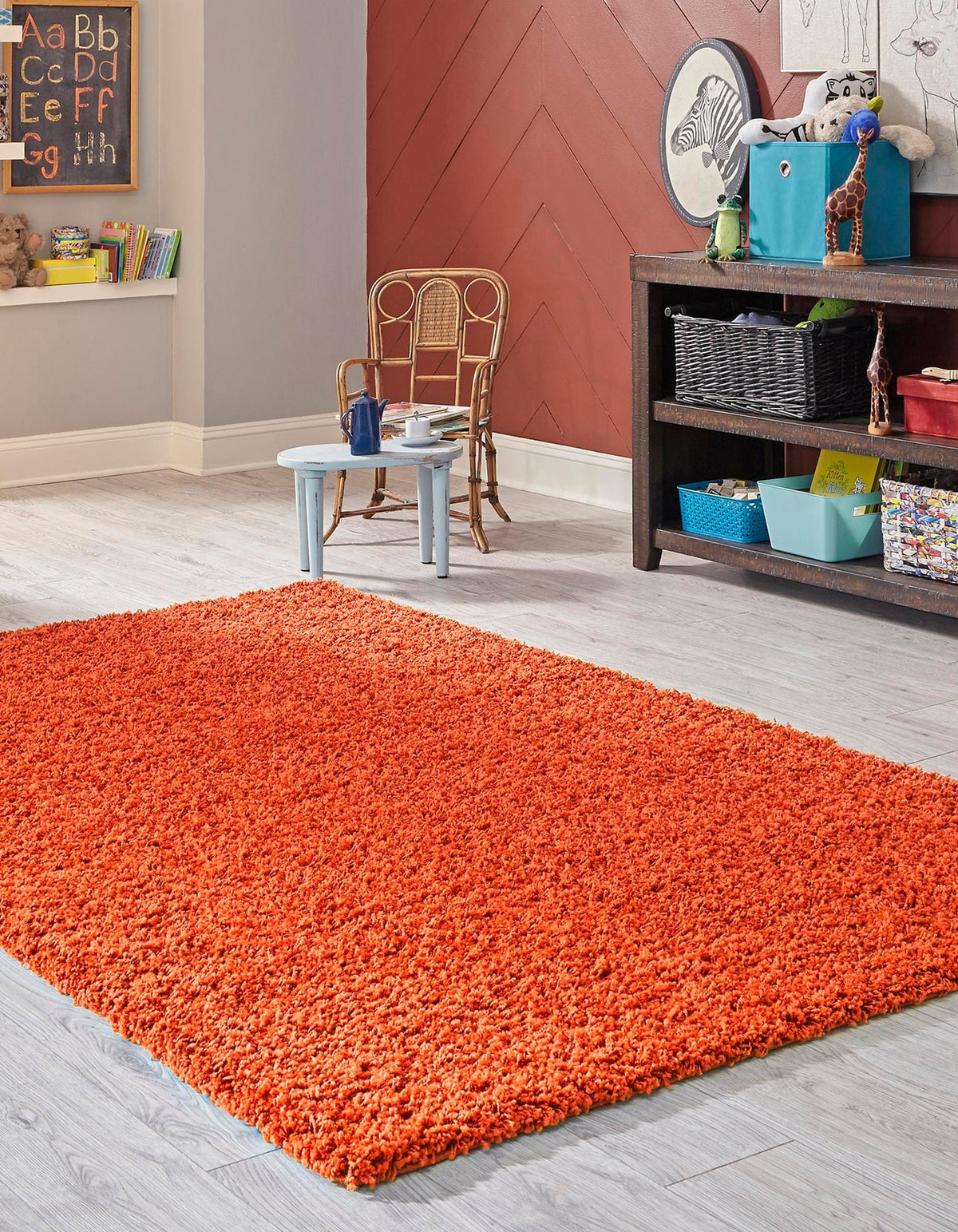 Rechteck Hochflorteppich Solid Shag in Orange von Hadorn™ - Lifestyle Image