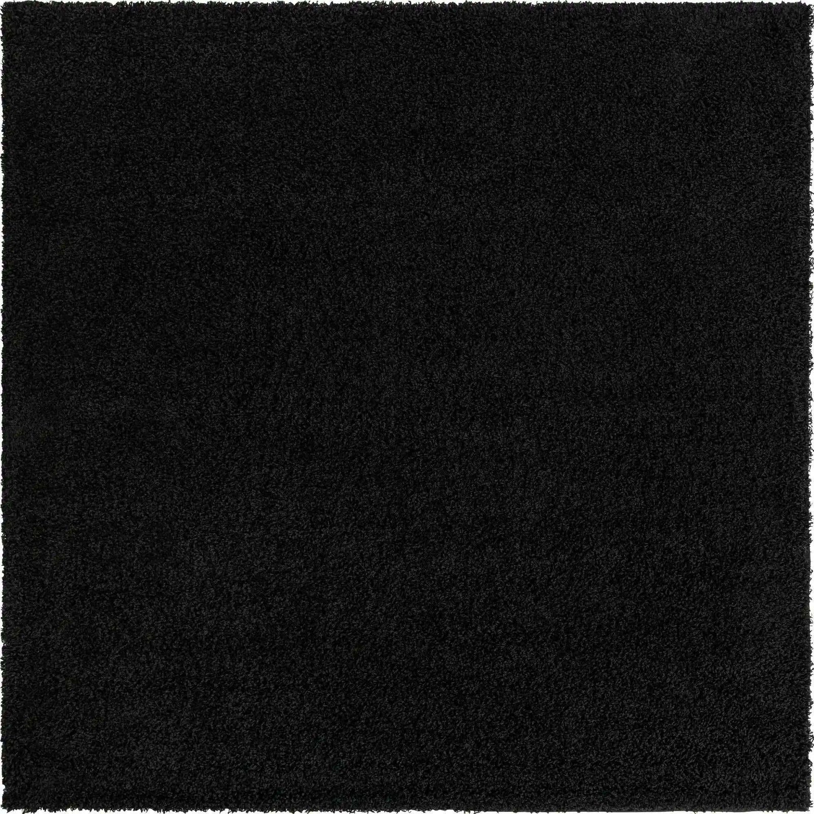Quadratisch Hochflorteppich Solid Shag in Tiefschwarz von Hadorn™ - Lifestyle Image