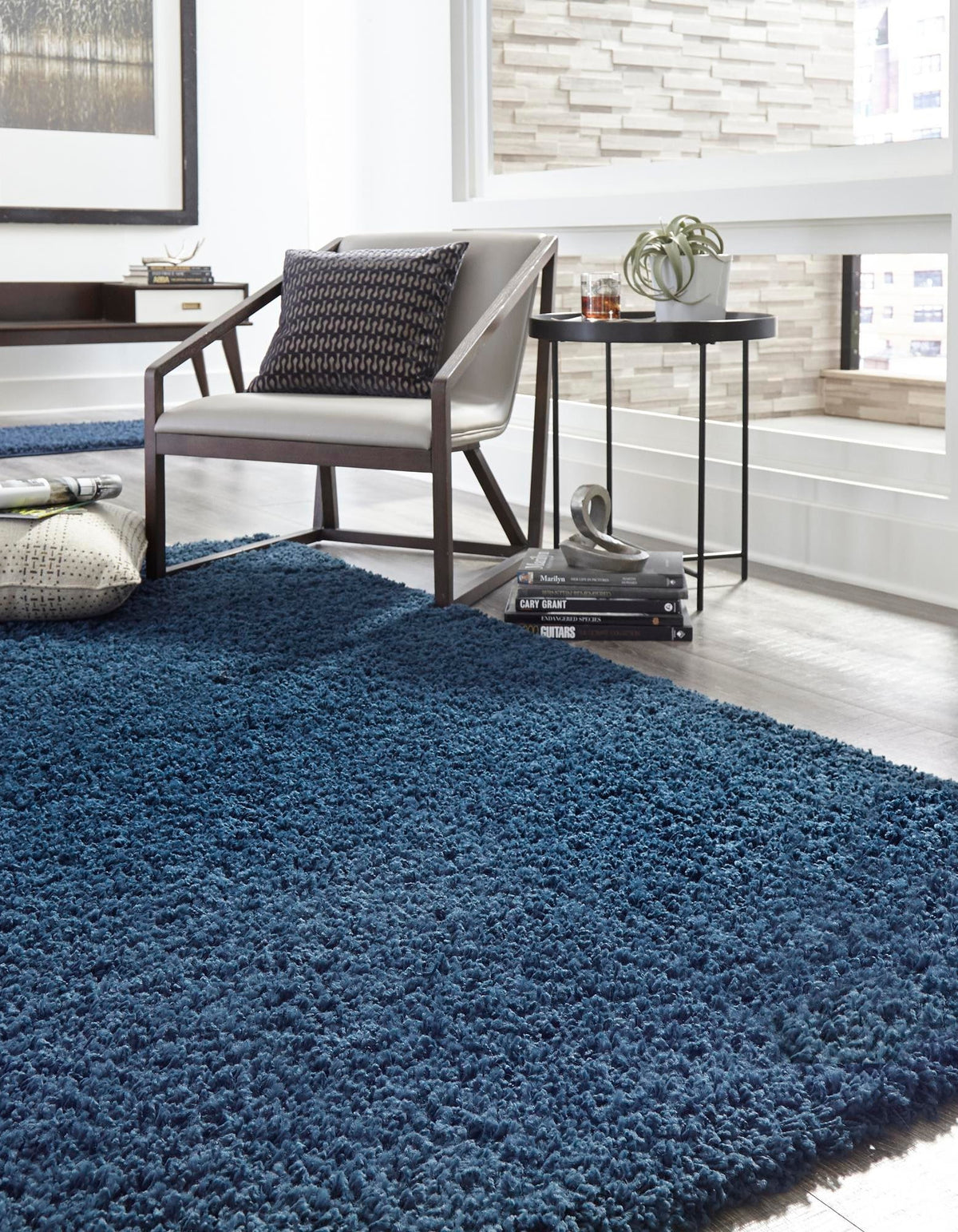 Rechteck Hochflorteppich Solid Shag in Blau von Hadorn™ - Lifestyle Image