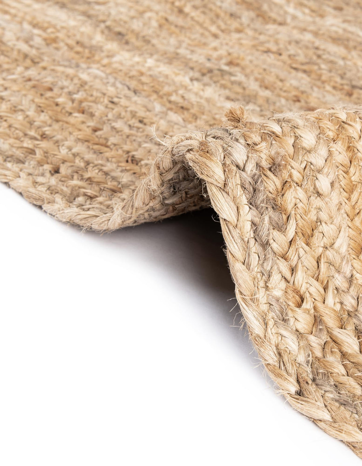 Quadratisch Teppich Braided Jute in Natürlich von Hadorn™ - Lifestyle Image