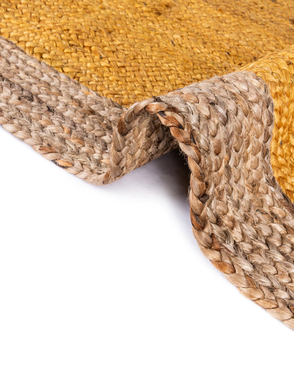 Rechteck Teppich Braided Jute in Gelb von Hadorn™ - Lifestyle Image