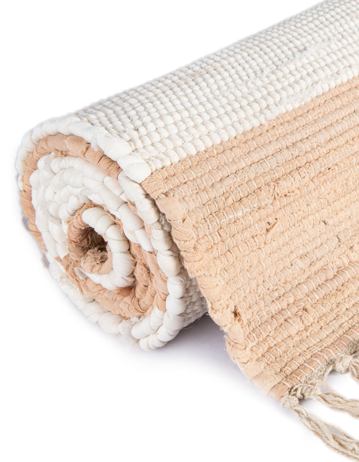 Rechteck Handgeflochten Teppich Chindi Rag in Beige von Hadorn™ - Lifestyle Image