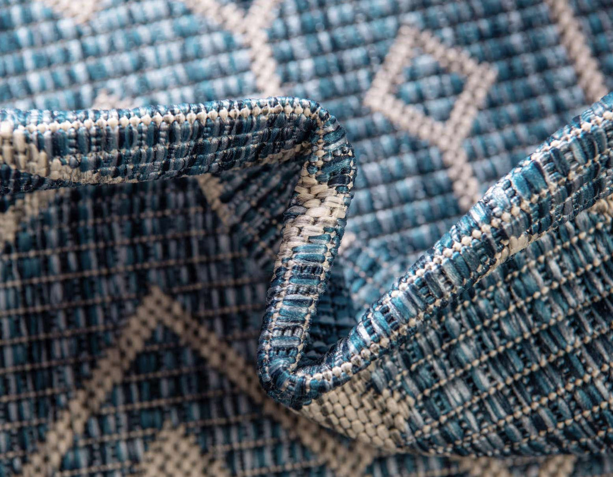 Rechteck Outdoor Teppich Tulum Outdoor in Blau von Hadorn™ - Lifestyle Image