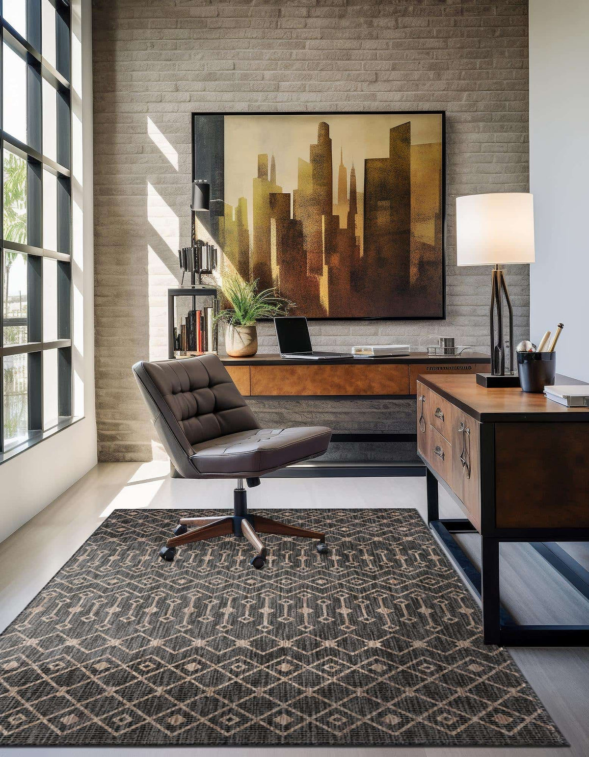 Rechteck Outdoor Teppich Tulum Outdoor in Anthrazit von Hadorn™ - Lifestyle Image