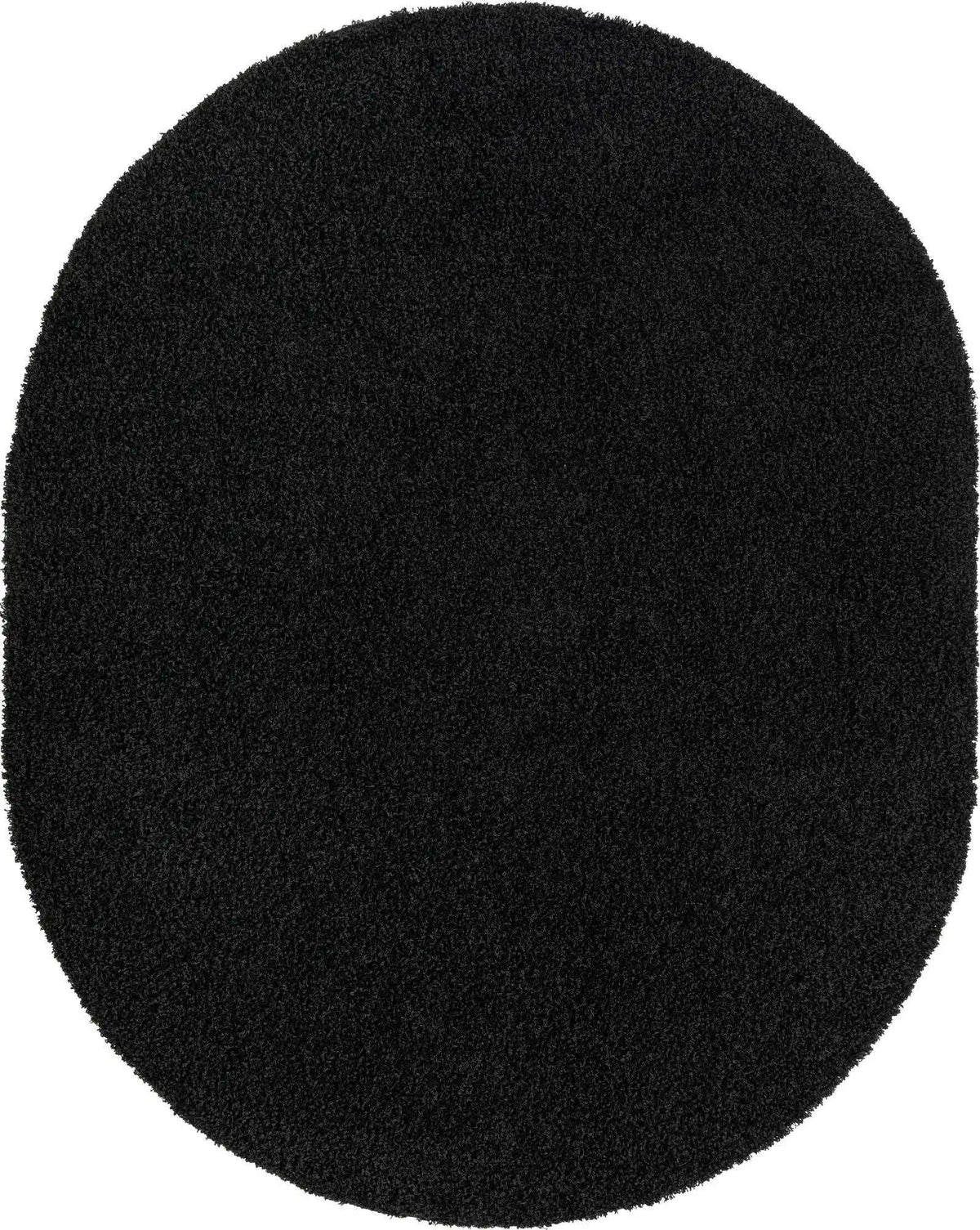 Oval Hochflorteppich Solid Shag in Schwarz von Hadorn™ - Lifestyle Image