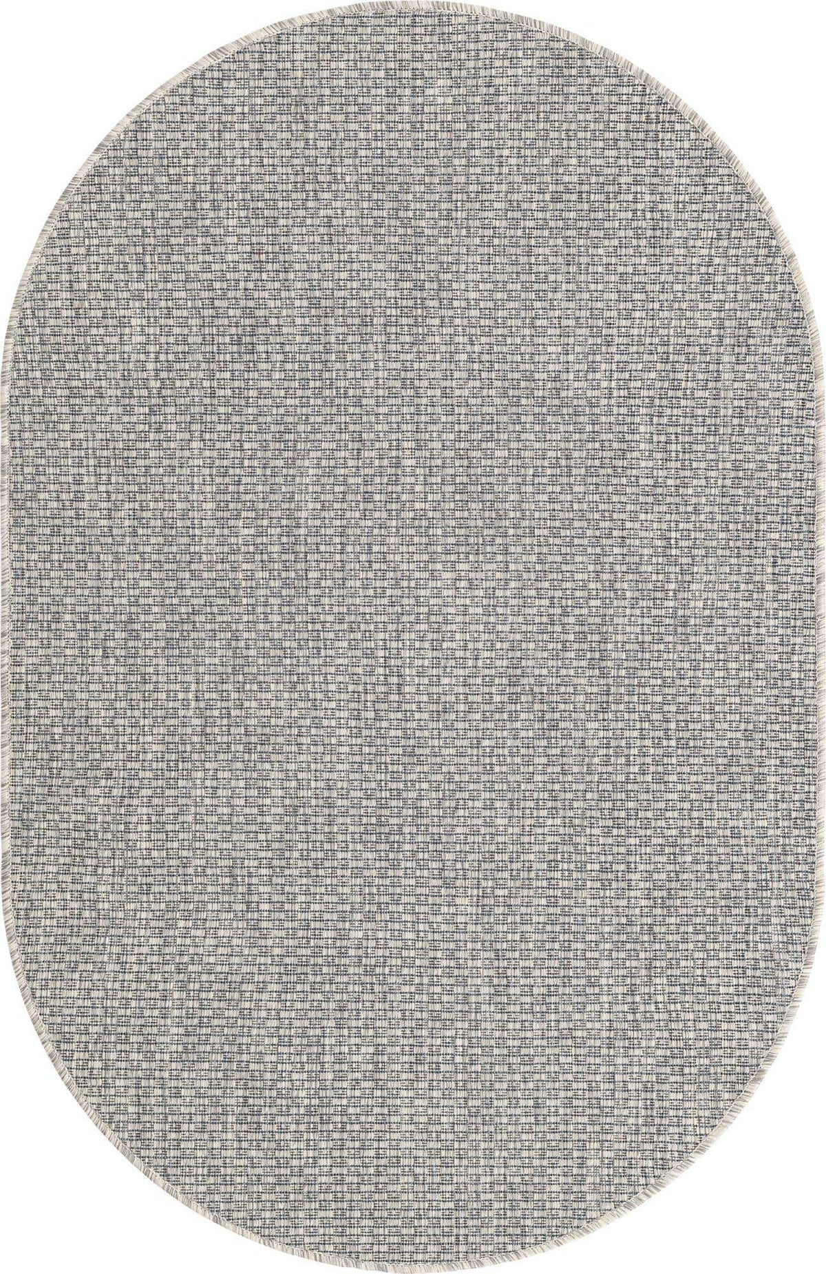 Oval Outdoor Teppich Tulum Outdoor in Hellgrau von Hadorn™ - Lifestyle Image
