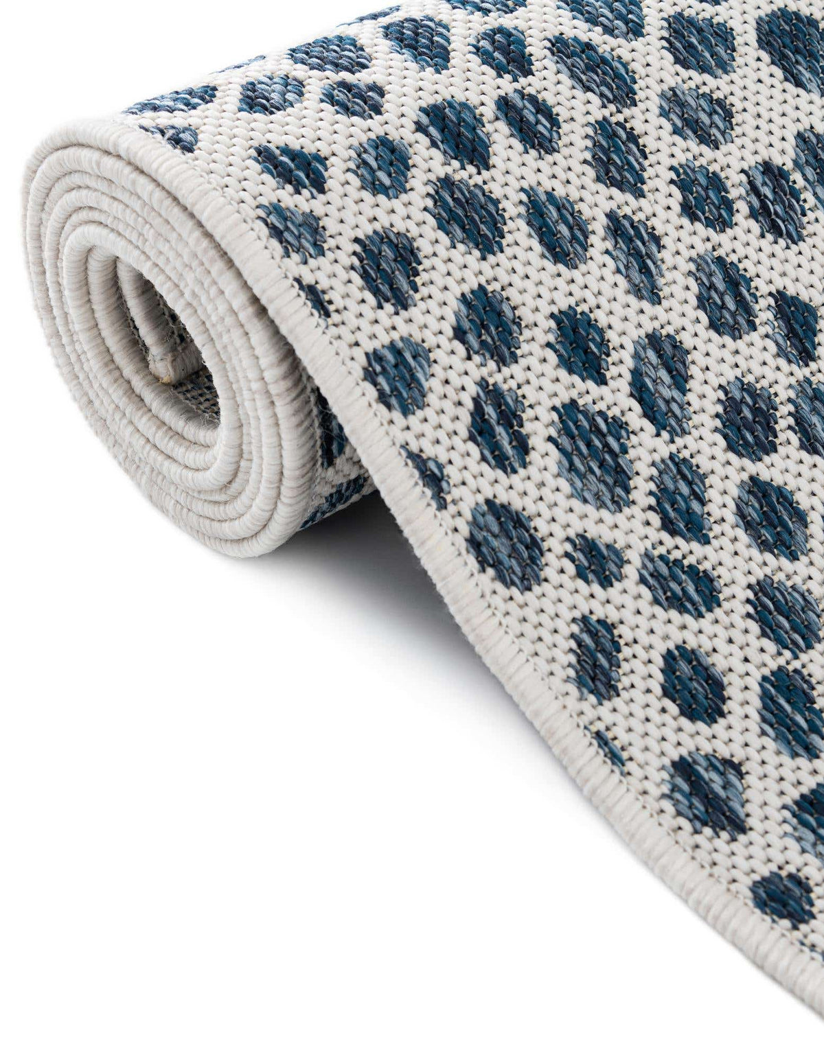 Rund Outdoor Teppich Tulum Outdoor in Blau von Hadorn™ - Lifestyle Image