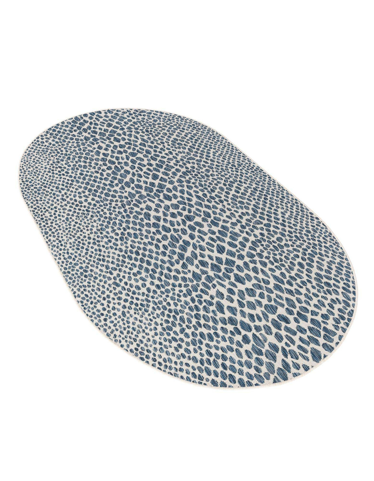 Oval Outdoor Teppich Tulum Outdoor in Blau von Hadorn™ - Lifestyle Image