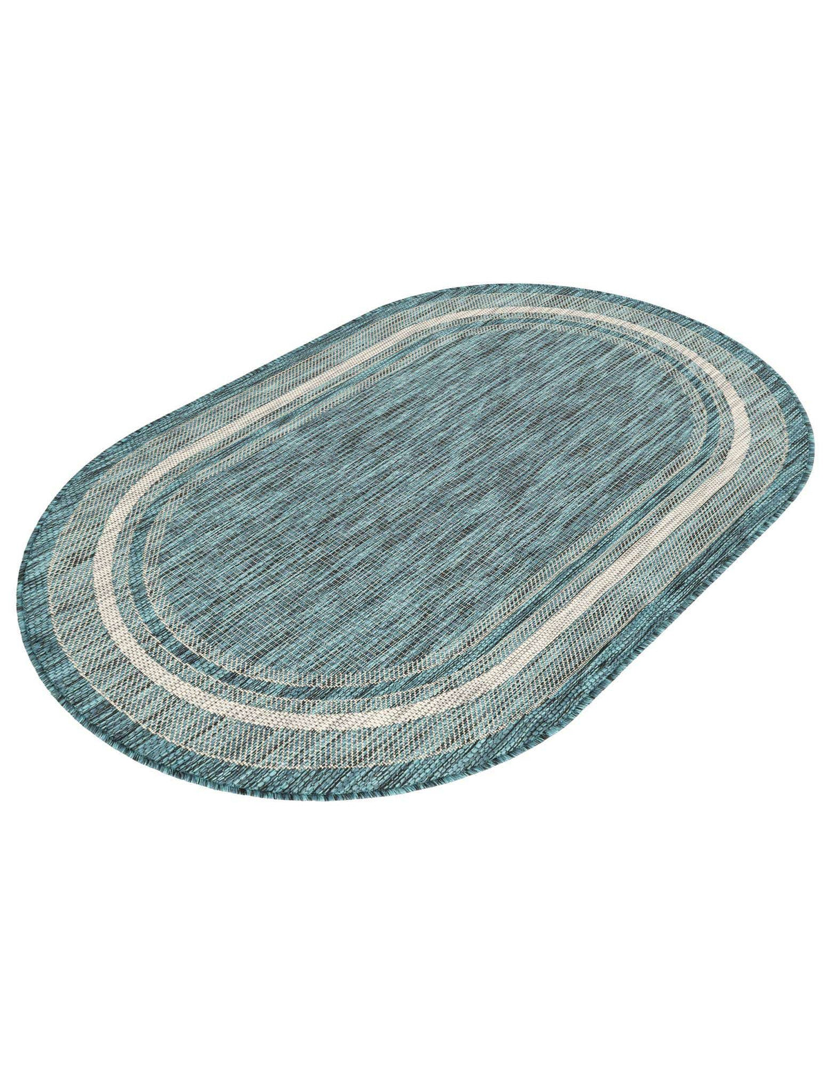 Oval Outdoor Teppich Tulum Outdoor in Blaugrün von Hadorn™ - Lifestyle Image