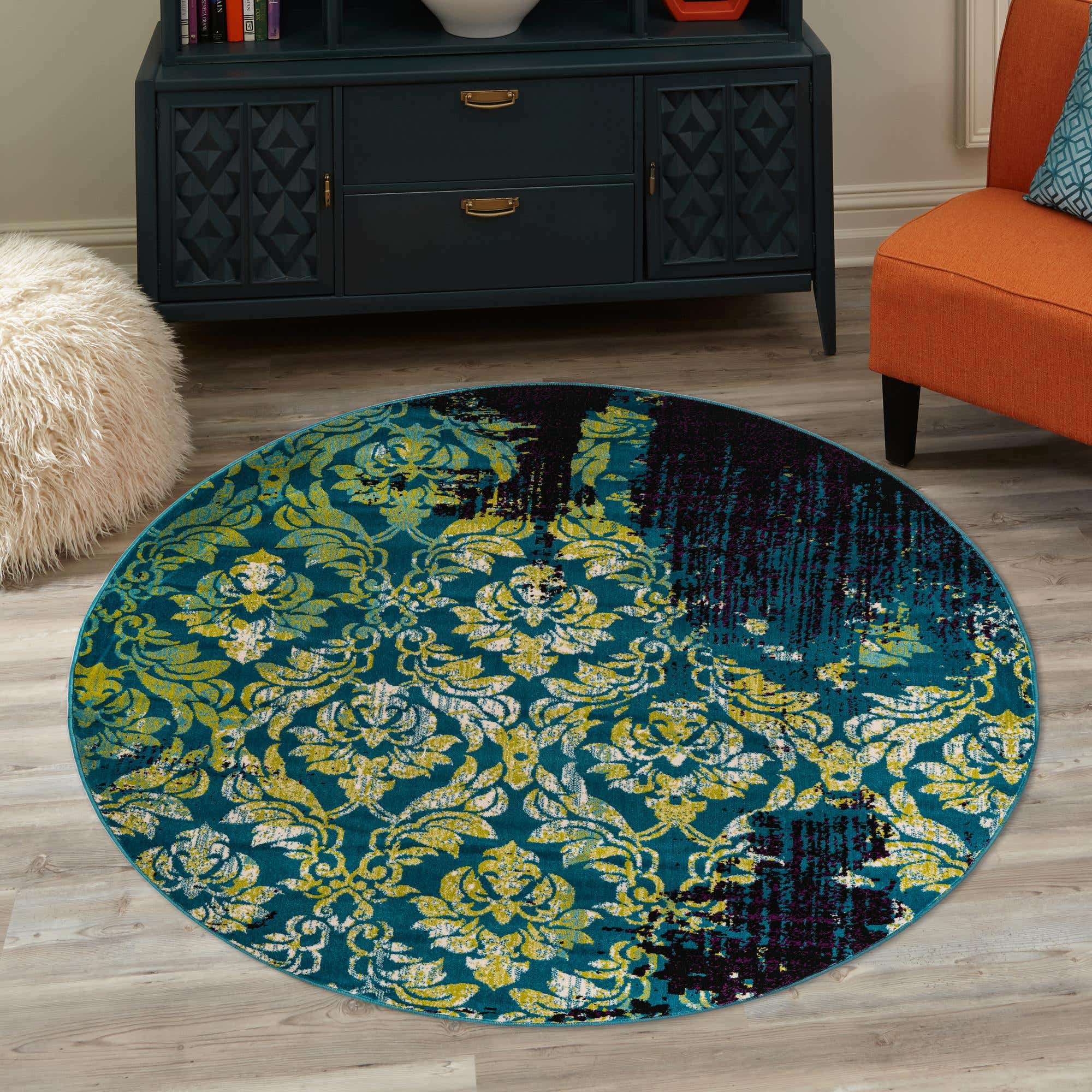 Rund Teppich Istanbul in Blau von Hadorn™ - Lifestyle Image