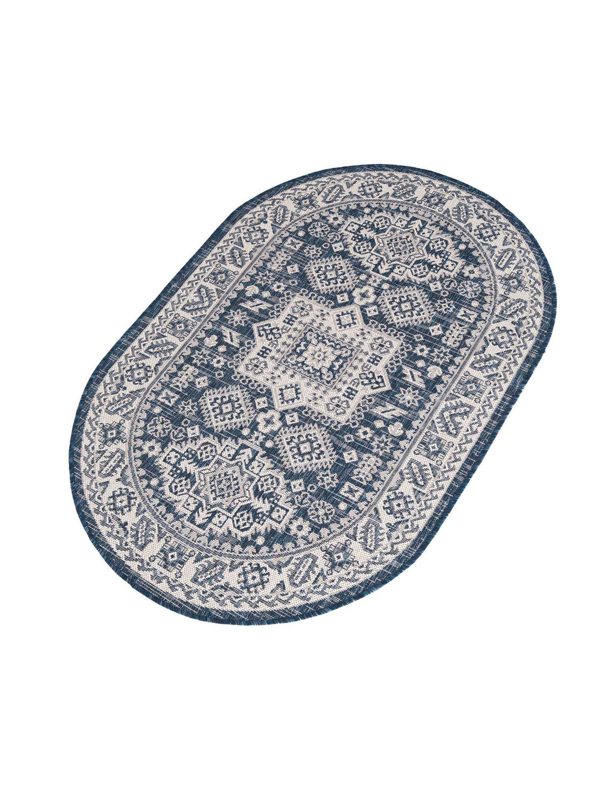 Oval Outdoor Teppich Tulum Outdoor in Blau von Hadorn™ - Lifestyle Image