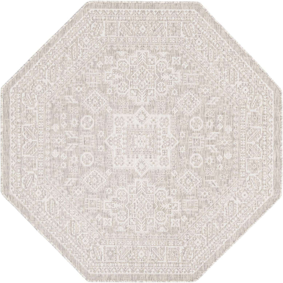 Achteck Outdoor Teppich Tulum Outdoor in Hellgrau von Hadorn™ - Lifestyle Image
