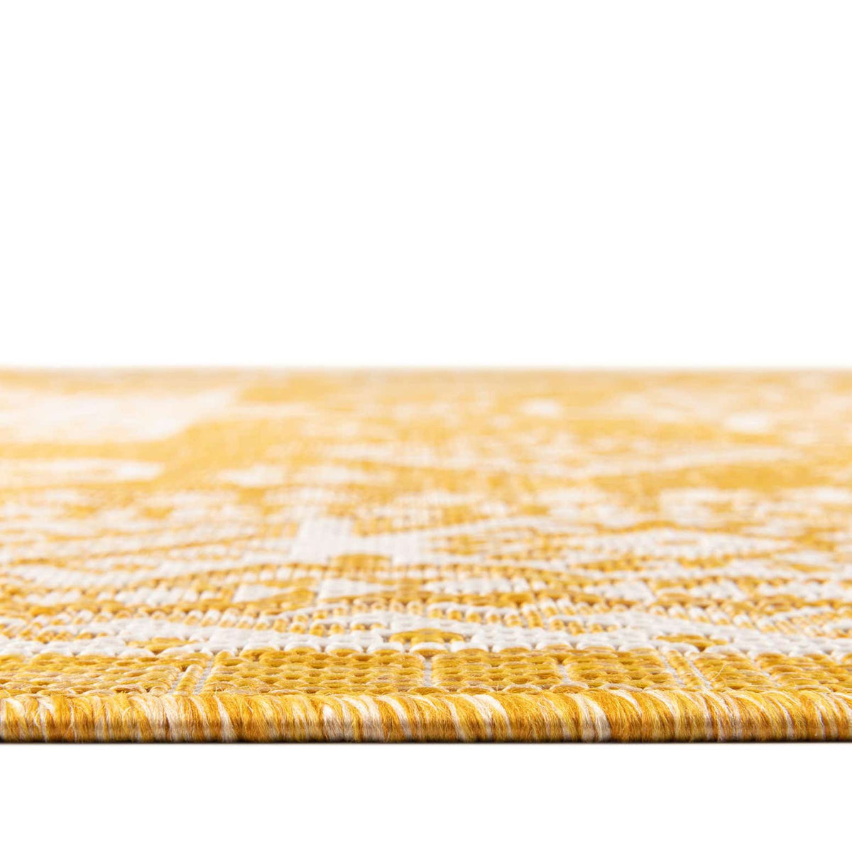 Rund Outdoor Teppich Tulum Outdoor in Gelb von Hadorn™ - Lifestyle Image