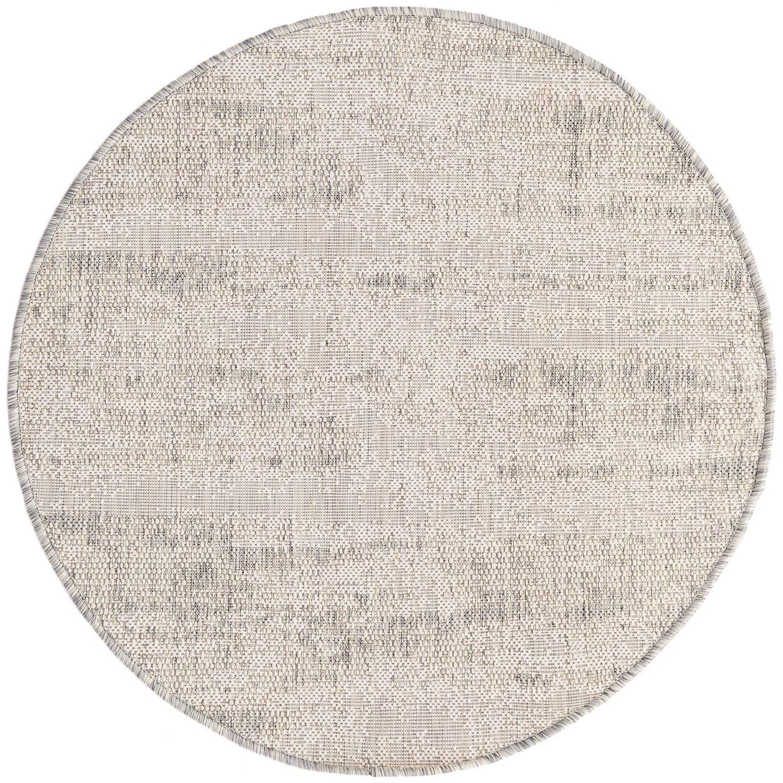 Rund Outdoor Teppich Tulum Outdoor in Grau von Hadorn™ - Lifestyle Image