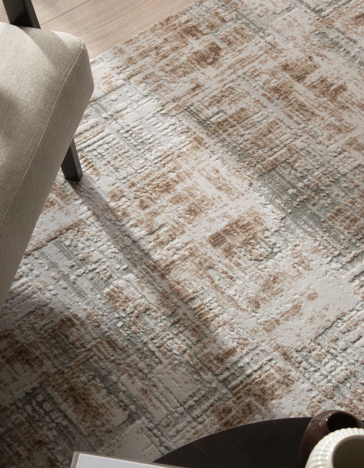 Quadratisch Teppich Davos Miracle in Beige von Hadorn™ - Lifestyle Image