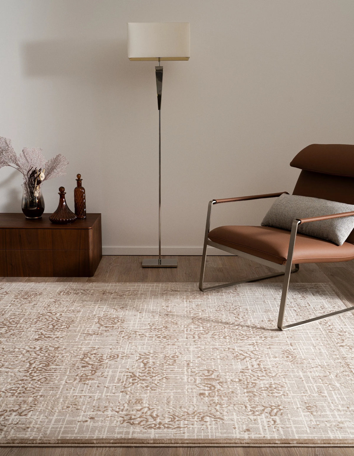 Rechteck Teppich Bern Shimmer in Beige von Hadorn™ - Lifestyle Image