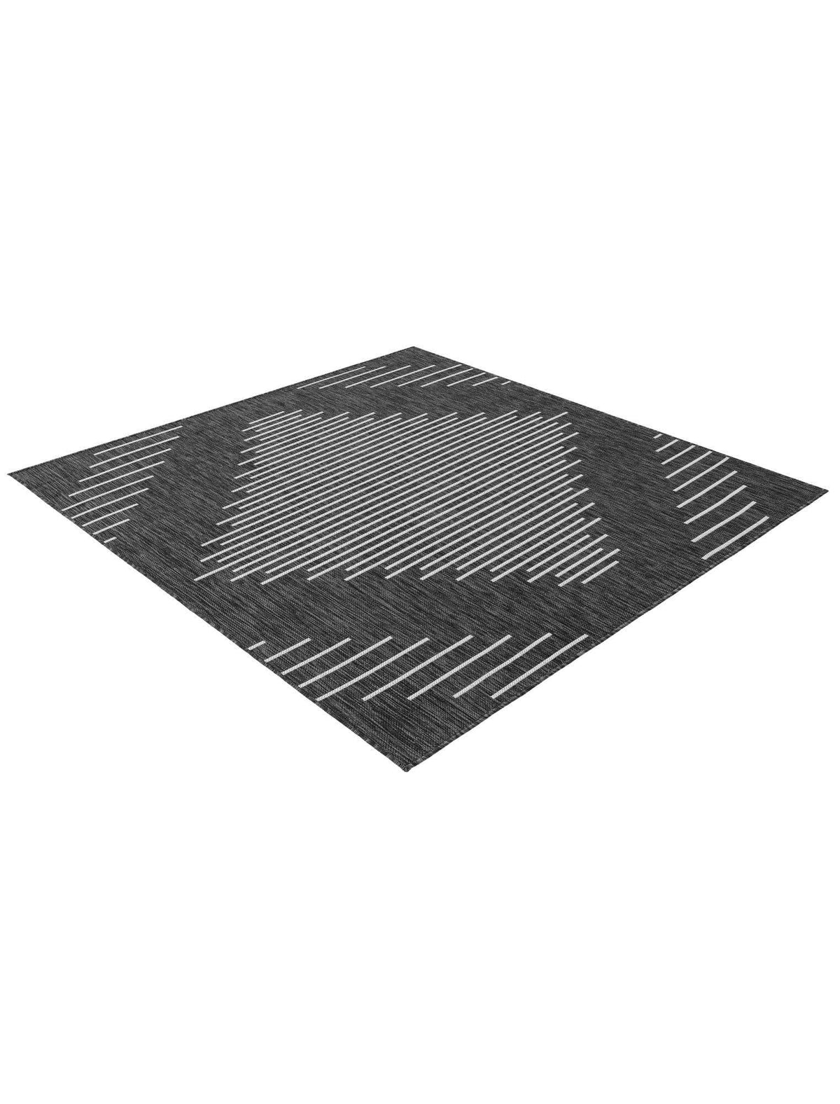 Quadratisch Outdoor Teppich Tulum Outdoor in Anthrazitgrau von Hadorn™ - Lifestyle Image