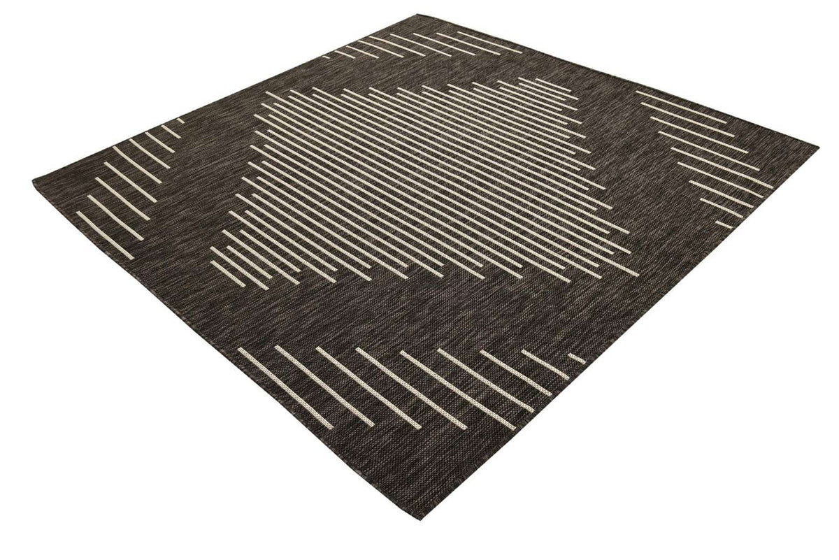 Quadratisch Outdoor Teppich Tulum Outdoor in Anthrazitgrau von Hadorn™ - Lifestyle Image