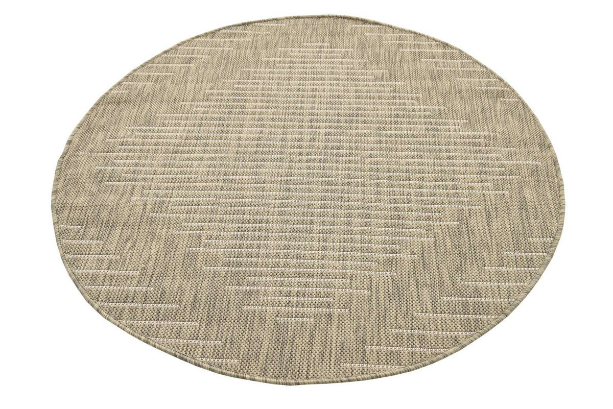 Rund Outdoor Teppich Tulum Outdoor in Grau von Hadorn™ - Lifestyle Image