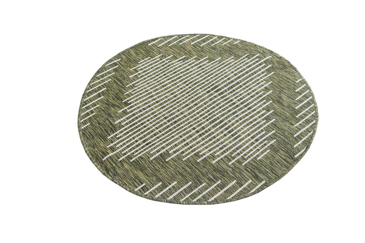 Rund Outdoor Teppich Tulum Outdoor in Grün von Hadorn™ - Lifestyle Image