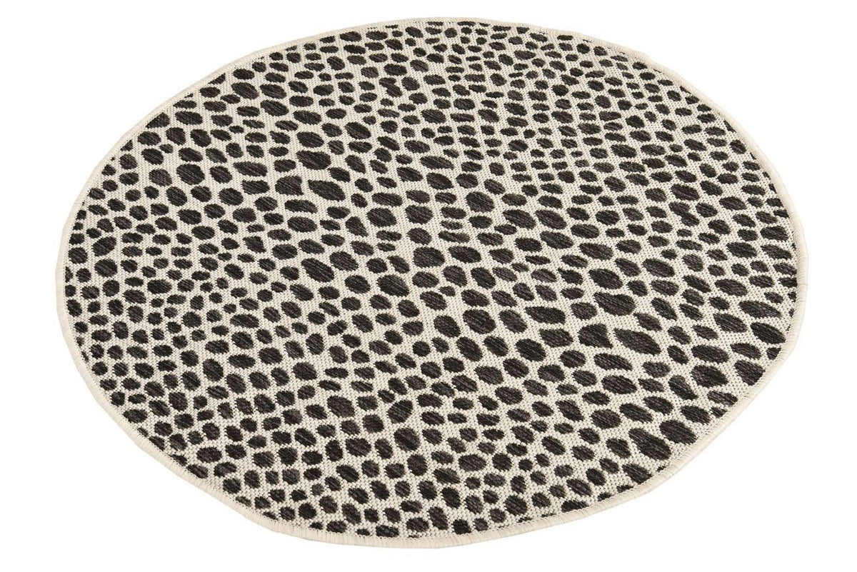 Rund Outdoor Teppich Tulum Outdoor in Schwarz von Hadorn™ - Lifestyle Image