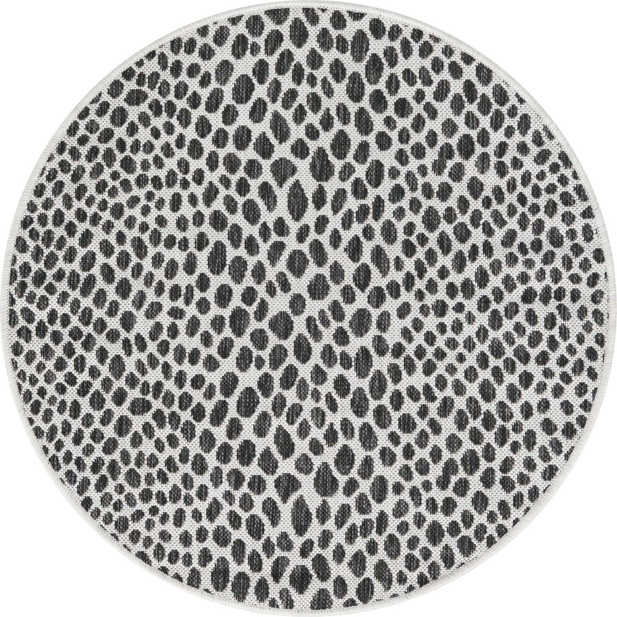 Rund Outdoor Teppich Tulum Outdoor in Schwarz von Hadorn™ - Lifestyle Image