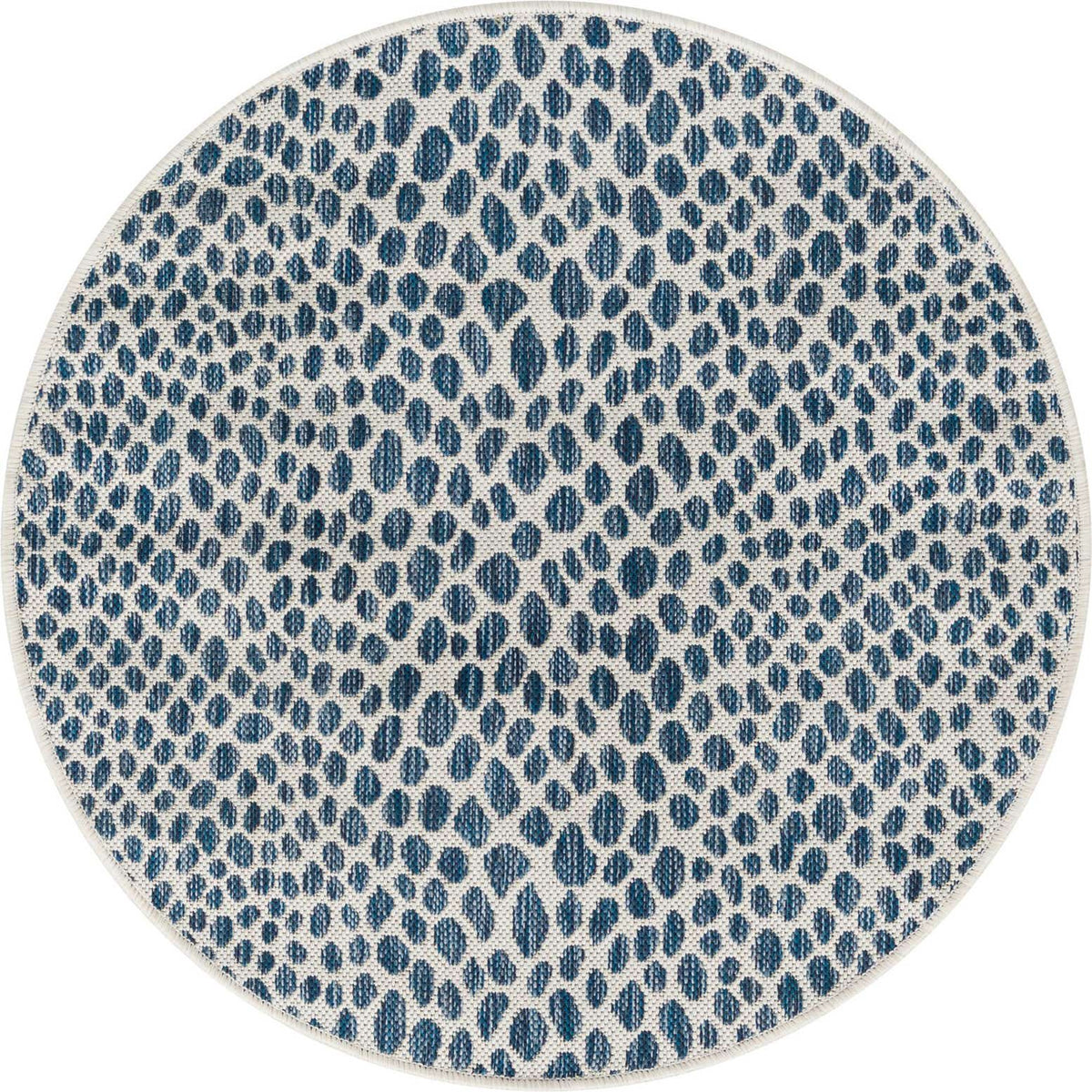 Rund Outdoor Teppich Tulum Outdoor in Blau von Hadorn™ - Lifestyle Image