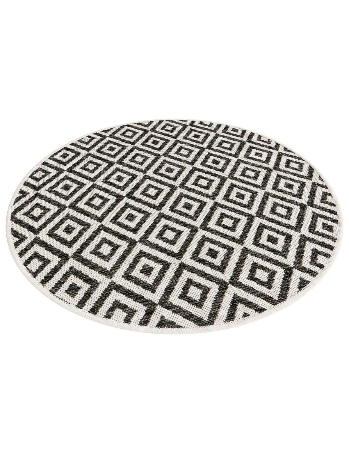 Rund Outdoor Teppich Tulum Outdoor in Anthrazit von Hadorn™ - Lifestyle Image