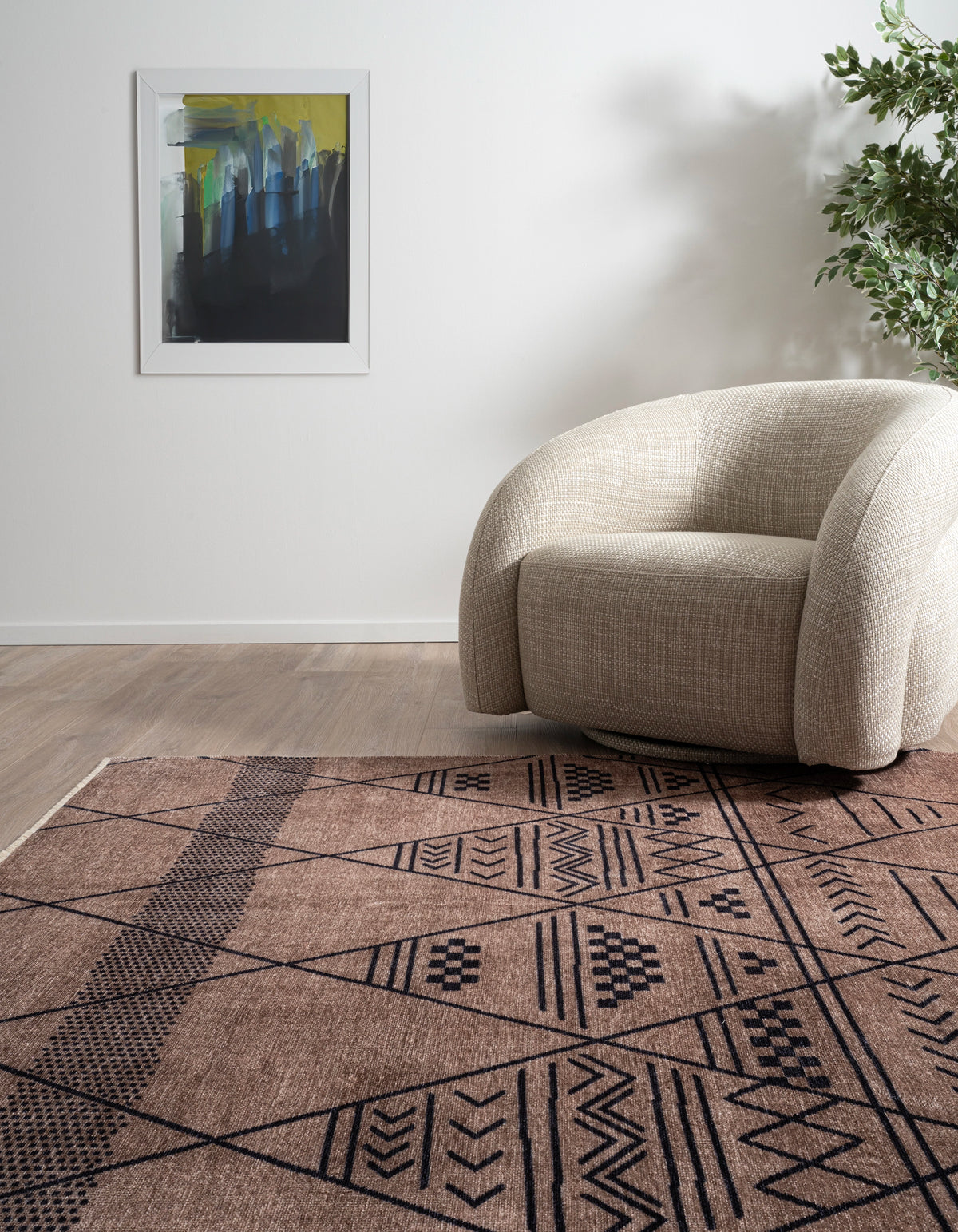 Rechteck Teppich Kriens Maya in Beige von Hadorn™ - Lifestyle Image