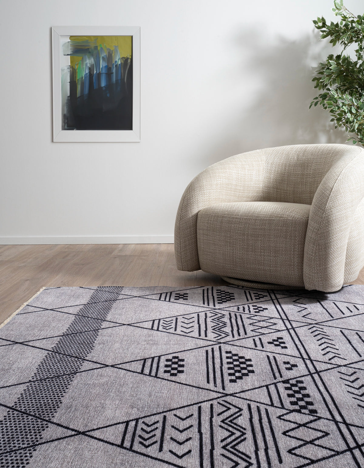 Rechteck Teppich Kriens Maya in Grau von Hadorn™ - Lifestyle Image