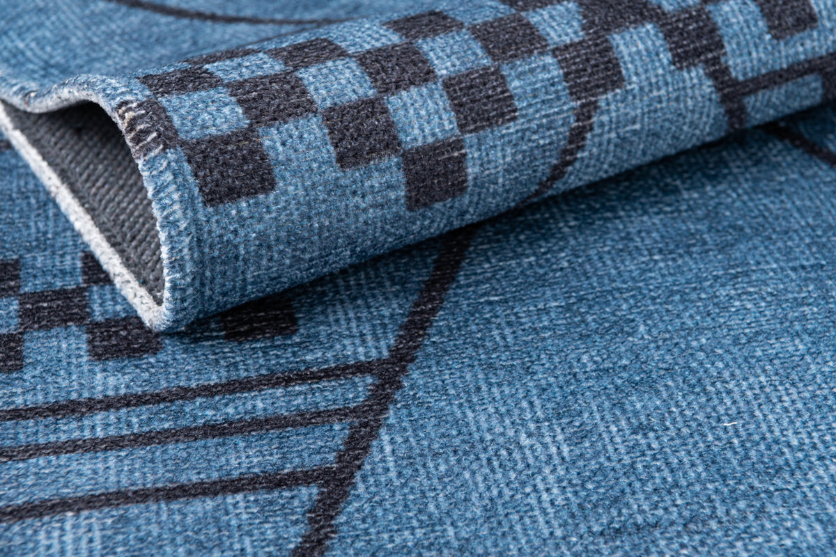 Rechteck Teppich Kriens Maya in Blau von Hadorn™ - Lifestyle Image