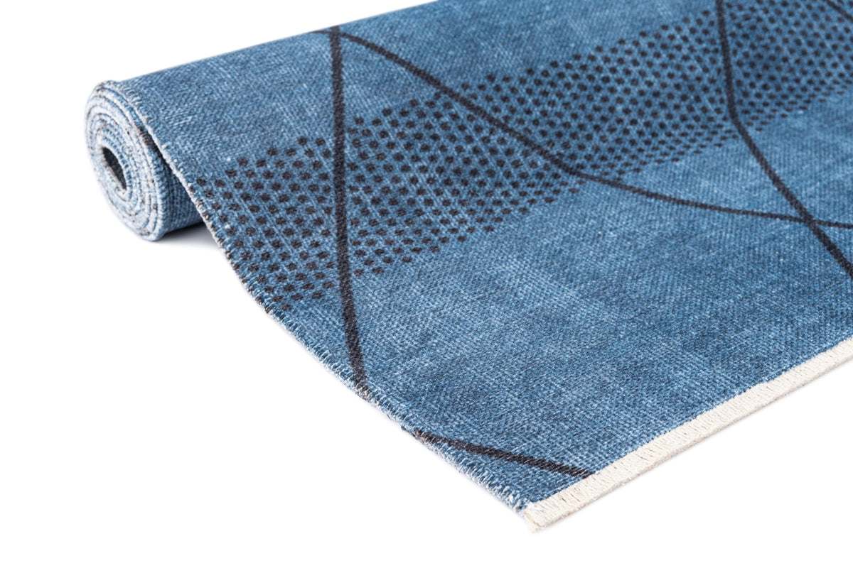 Rechteck Teppich Kriens Maya in Blau von Hadorn™ - Lifestyle Image