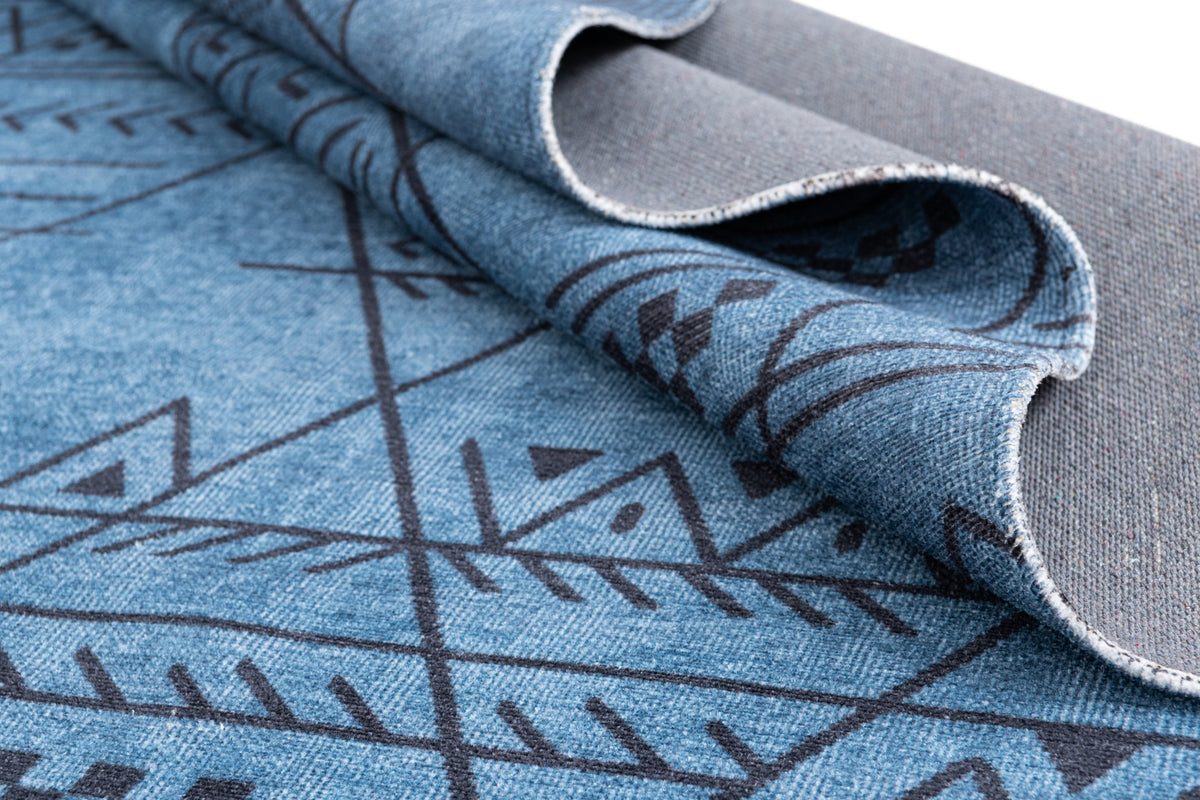 Rechteck Teppich Kriens Maya in Blau von Hadorn™ - Lifestyle Image