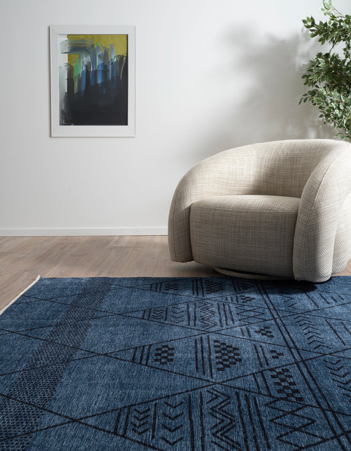 Rechteck Teppich Kriens Maya in Blau von Hadorn™ - Lifestyle Image