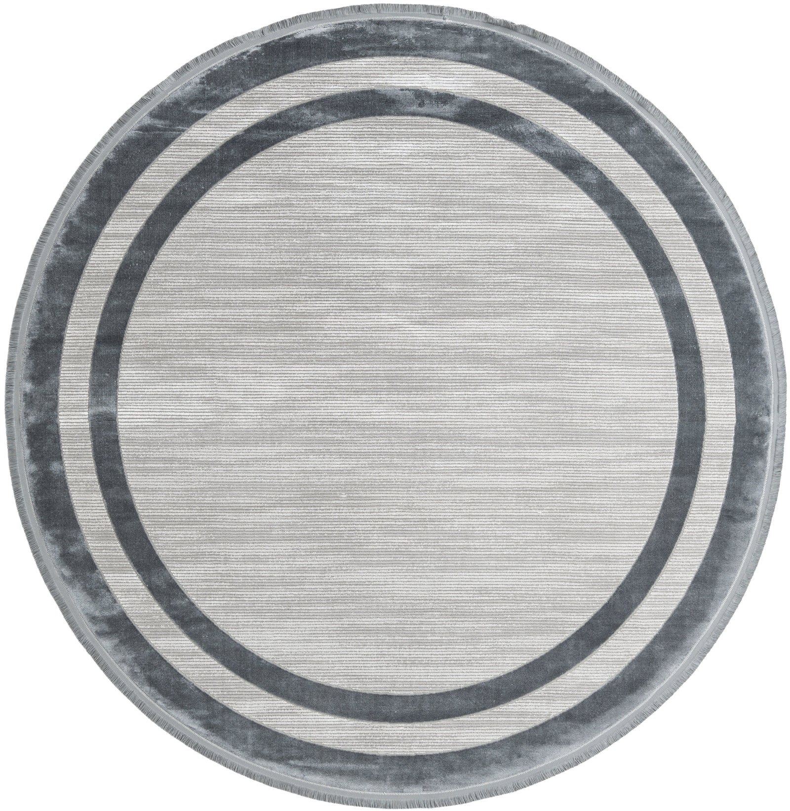 Rund Luxus Teppich Chiasso in Grau von Hadorn™ - Lifestyle Image