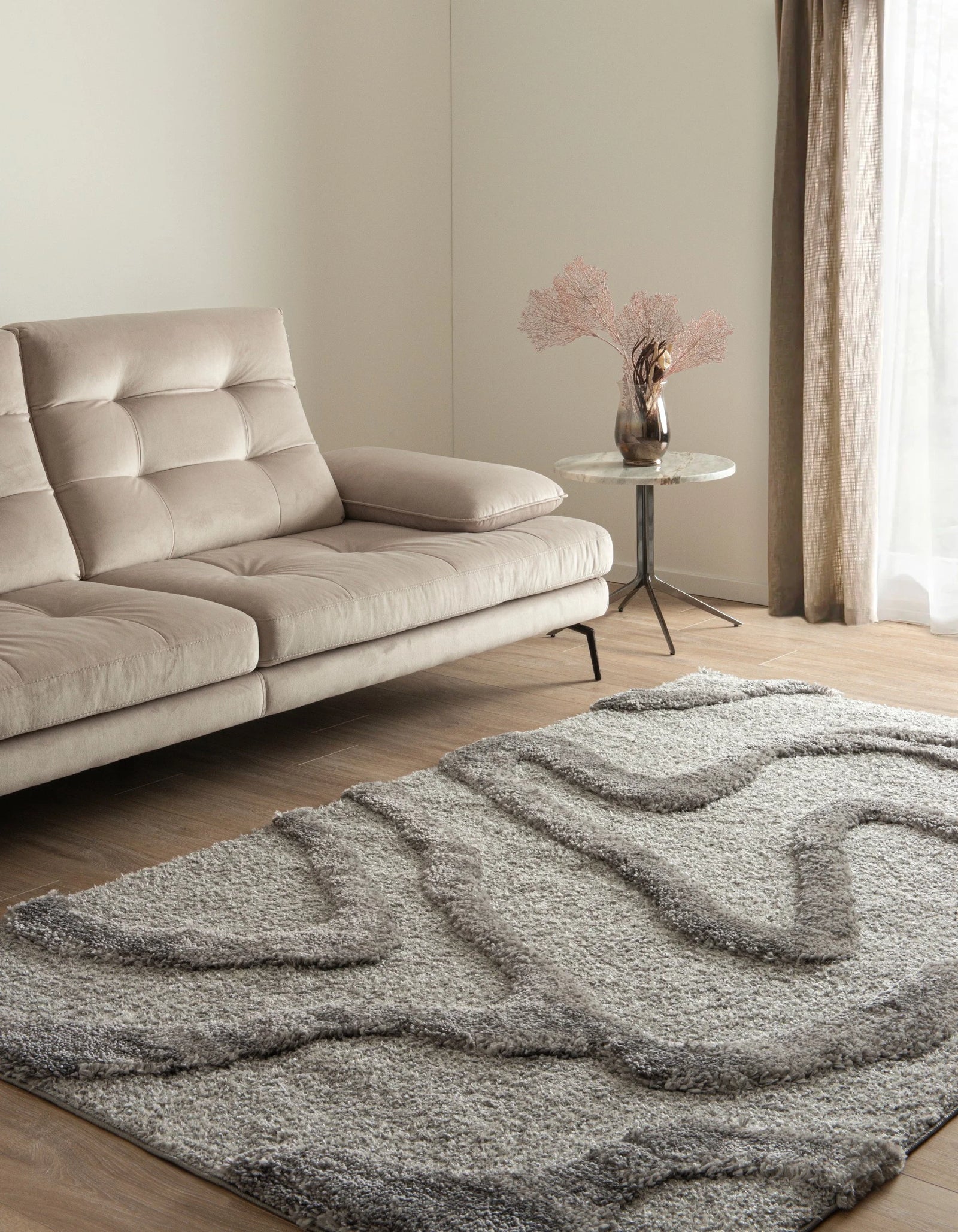 Rechteck Teppich Thun Glacies in Grau von Hadorn™ - Lifestyle Image