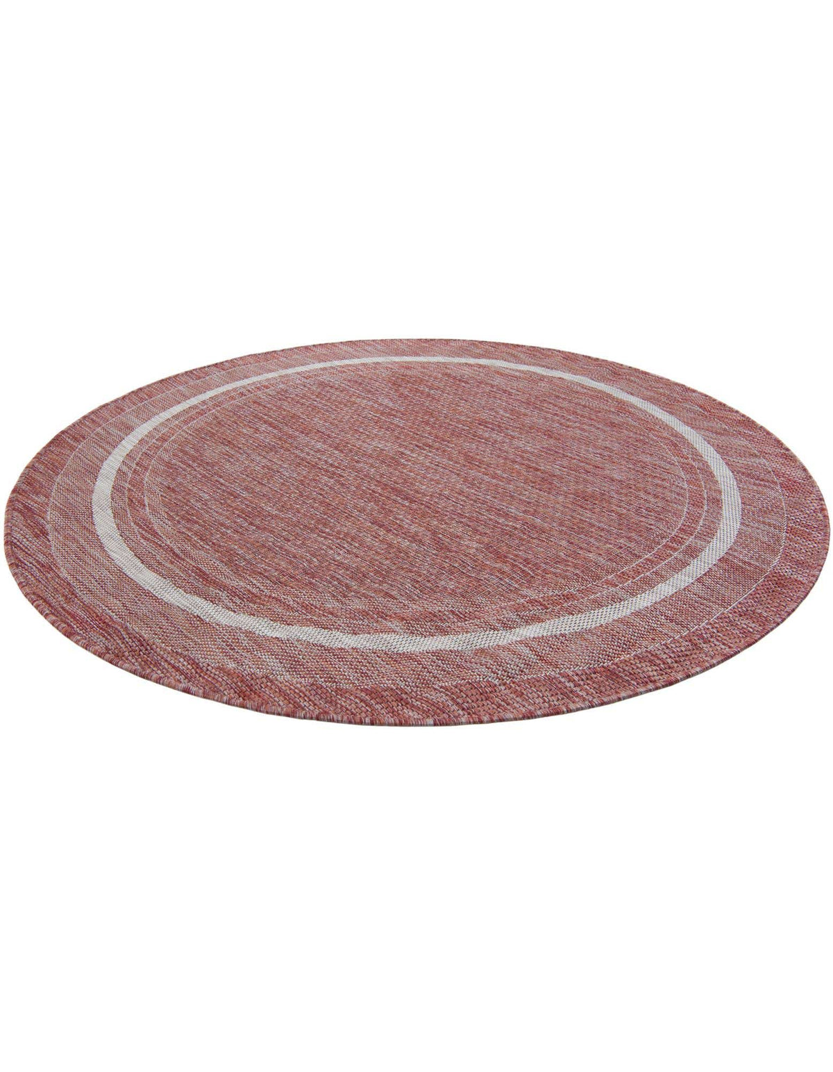 Rund Outdoor Teppich Tulum Outdoor in Rostrot von Hadorn™ - Lifestyle Image