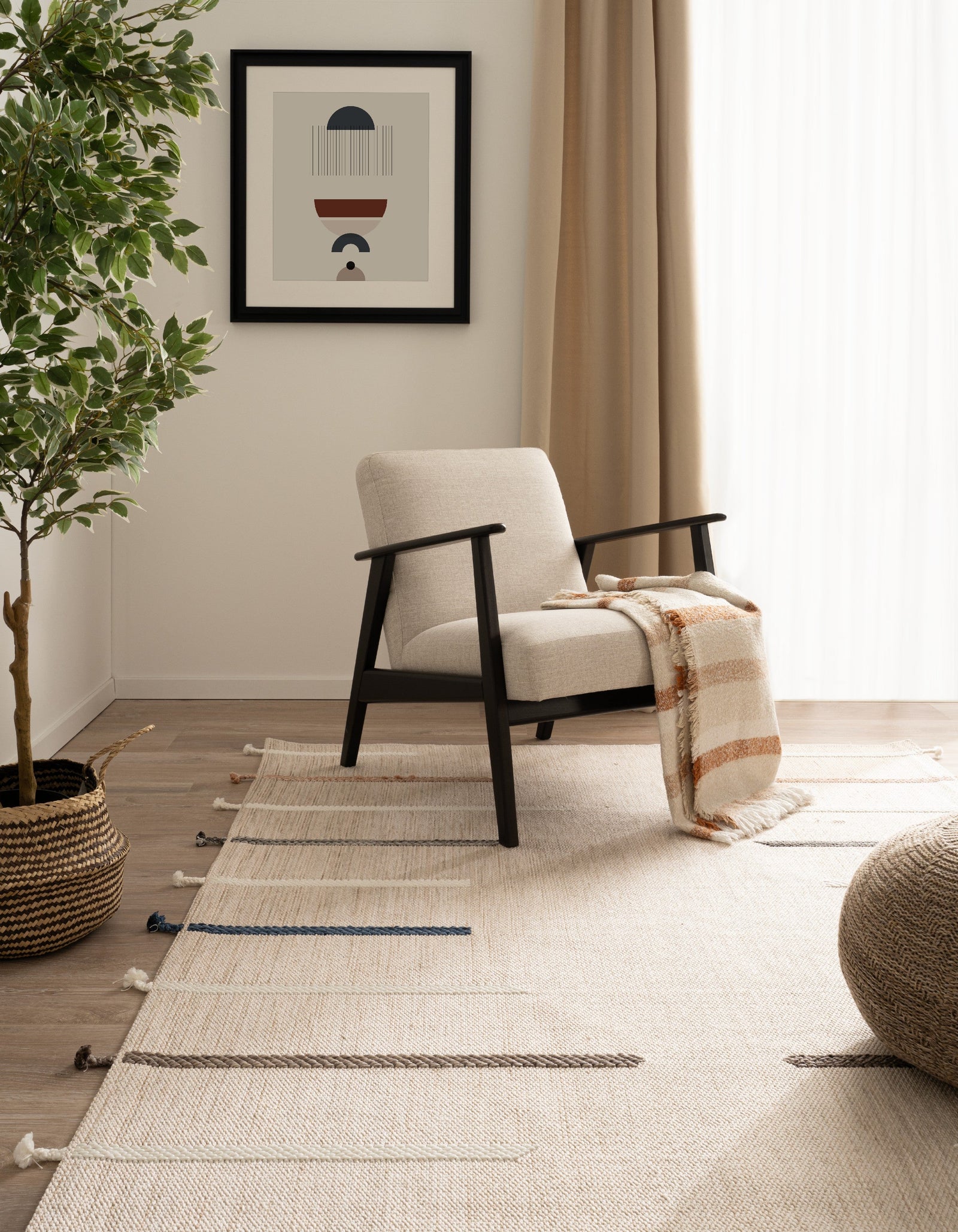 Rechteck Teppich Juniper Lyn in Elfenbein von Hadorn™ - Lifestyle Image