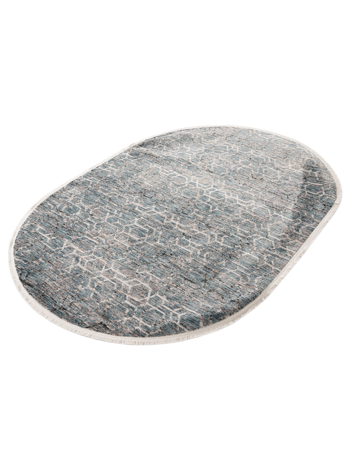 Oval Teppich Zora Modern in Blau von Hadorn™ - Lifestyle Image