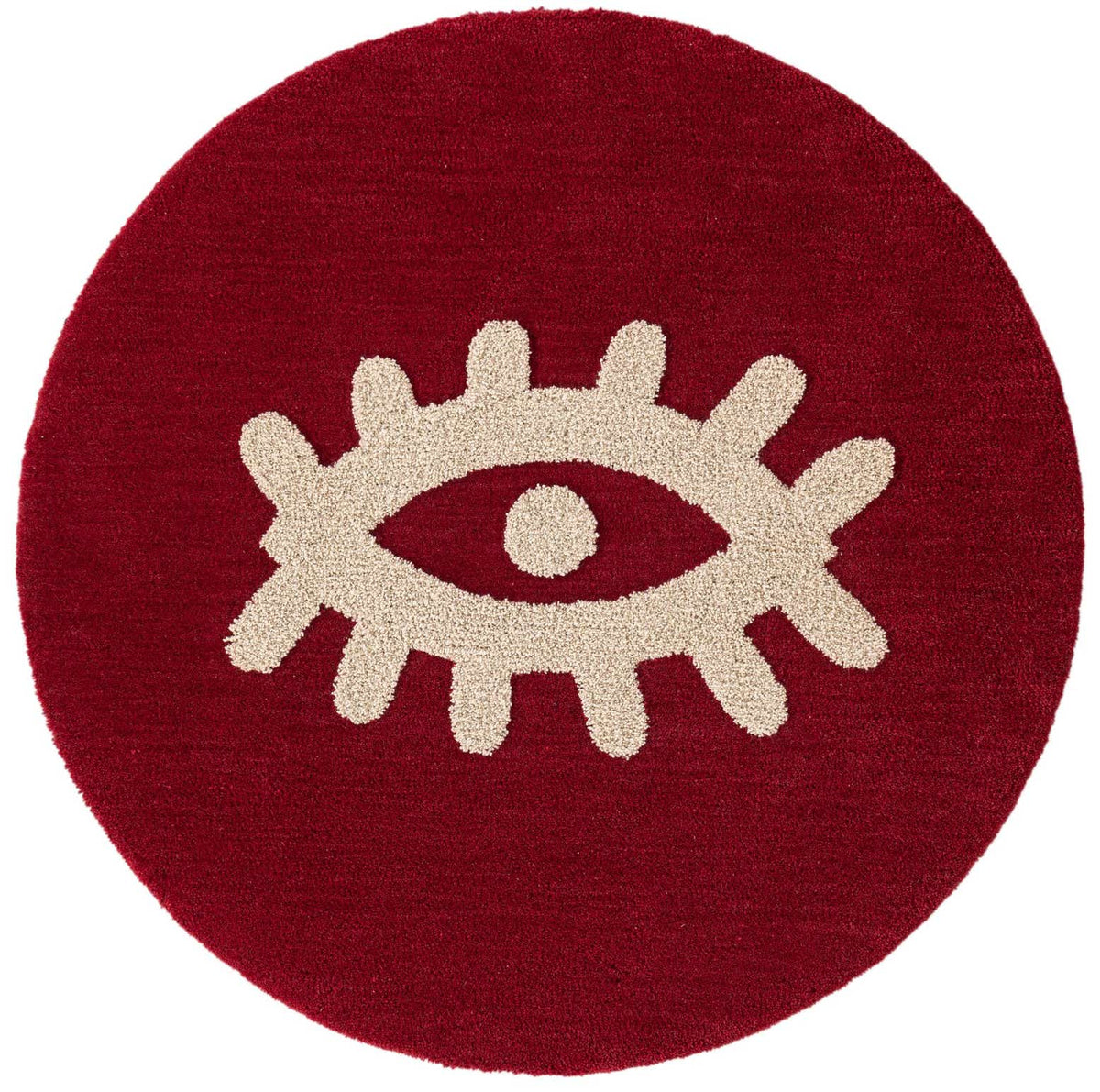 Rund Teppich AI Handgetuftet in Rot von Hadorn™ - Lifestyle Image