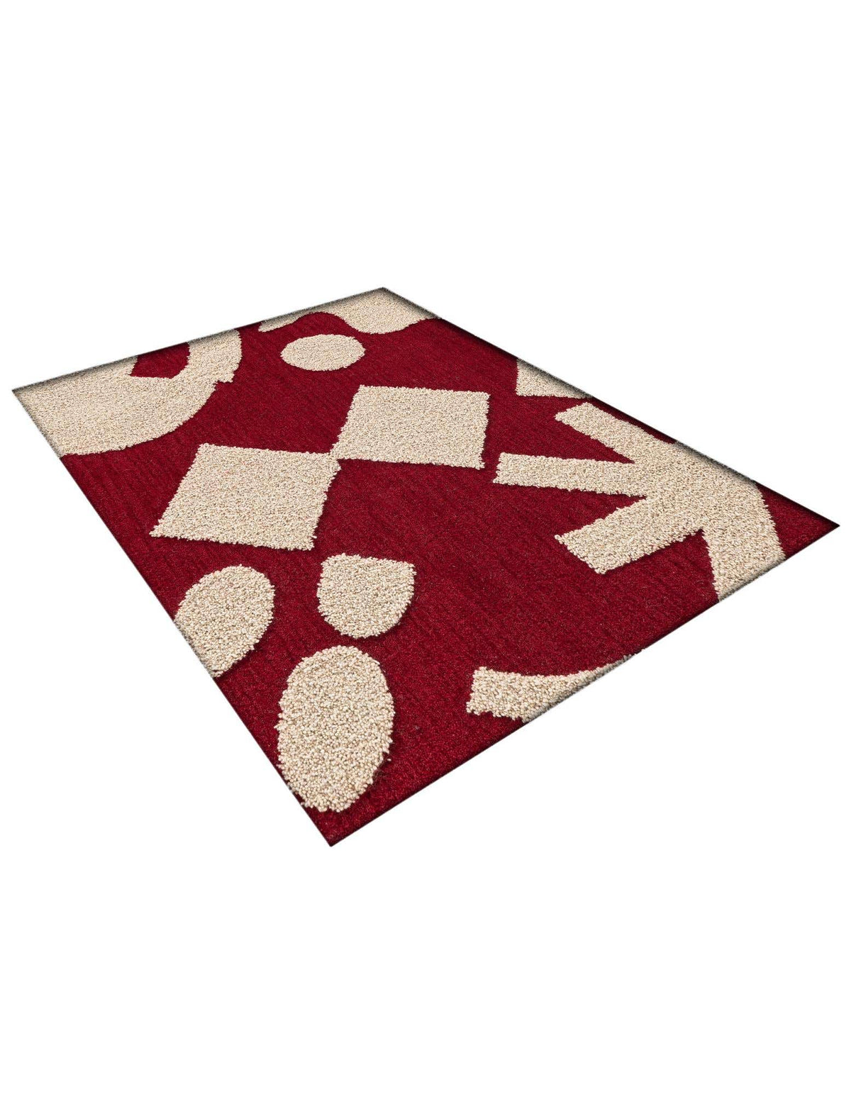 Rechteck Teppich AI Handgetuftet in Rot und Elfenbein von Hadorn™ - Lifestyle Image
