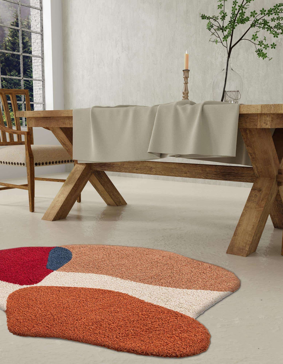 Freiform Teppich AI Handgetuftet in Mehrfarbig von Hadorn™ - Lifestyle Image