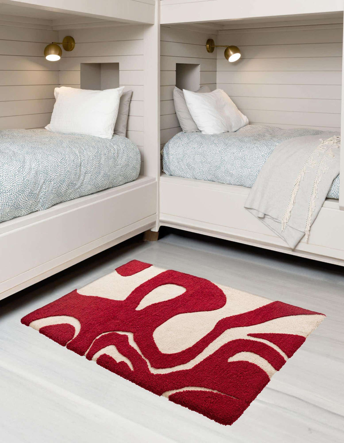Rechteck Teppich AI Handgetuftet in Rot und Elfenbein von Hadorn™ - Lifestyle Image