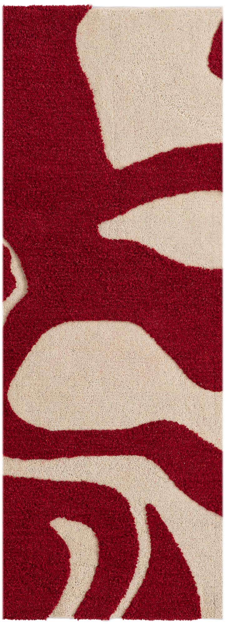 Läufer Teppich AI Handgetuftet in Rot und Elfenbein von Hadorn™ - Lifestyle Image